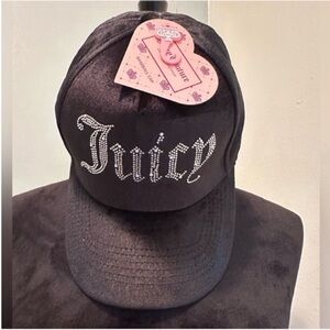 NWT Juicy Couture Black Velvet Cap